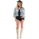 Adults Silver Short-Sleeved Tinsel Fringe Tie-Front Shirt Costume Accessory