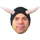Adults Devils Cap Knit Hat with Horns - One Size
