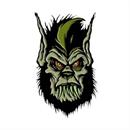 Toxictoons Werewolf Monster Face Full-Color Enamel Pin 1 1/2"
