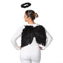 20" x 16" Black Wings with Halo Costume Accessory