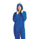 Adults Sesame Street Cookie Monster Hooded Onesie Costume