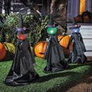 27 1/2" Light-Up LED Witch Pathway Yard Stakes Halloween Decoration