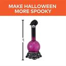11" Light-Up LED Purple Potion Bottle with Skulls Halloween Decoration