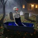 47" Animated Light-Up Rising Skeleton in Coffin Halloween Decoration