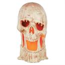 Light-Up Flaming Large Plastic Skull Halloween Tabletop Decoration, 20" x 10 3/4"