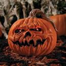Light-Up Creepy Plastic Pumpkin with Sound Halloween Decoration 8 1/4"
