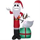 5 Ft. Airblown Blowup Inflatable Jack Skellington & Zero with Built-In Lights Halloween Outdoor Yard Decoration