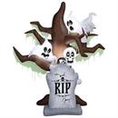 8 Ft. Airblown Blowup Inflatable Tombstone with Haunted Ghost Tree ShortCircuit Lightshow Halloween Outdoor Yard Decoration