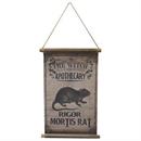 Rigor Mortis Rat Canvas Hanging Sign Halloween Decoration 26"