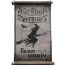 Broom Vroom Canvas Hanging Sign Halloween Decoration 26"