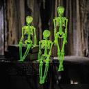 16" Hanging Posable Glow-in-the-Dark Skeletons Halloween Decoration - 3 Pc.