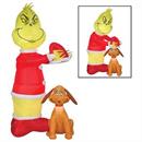 Airblown Animated Grinch Putting Santa Hat on Max 35\ Inflatable Christmas Outdoor Yard Decor