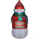 6 Ft. Airblown Inflatable Animated Shivering Sweater Weather Snowman Christmas Outdoor Yard Decoration