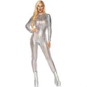 LASER CUT METALLIC CATSUIT.