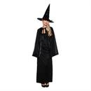 Adult Black Witch Cape & Hat Costume Set