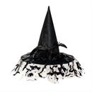 Witch Hat Deluxe Black with Veil Adult Costume Accessory