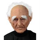 Creepy Old Man Mask With Hair
