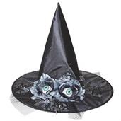 Witch Hat W/Flowers Eyes 17 Inch