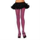 Tights Striped Black Neon Pink