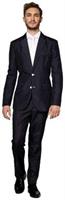 Suitmeister Men's Suits Gangster Pinstripe Black