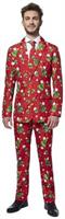 Suitmeister Men's Suits Christmas Trees Stars Red