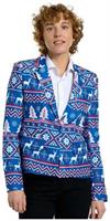 Suitmeister Women's Blazers WMNS Christmas Blue Nordic Jacket