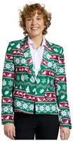 Suitmeister Women's Blazers WMNS Christmas Green Nordic Jacket
