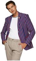 OppoSuits Deluxe Men's Blazers Supportswear - Cheer Stripes - Cobalt Blue
