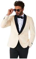 OppoSuits Deluxe Men's Blazers Dinner Jacket - Ivory Champagne