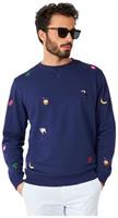 OppoSuits Deluxe Men's Sweaters Summer Icons - Navy
