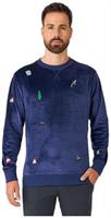 OppoSuits Deluxe Men's Sweaters Velvet Navy - Xmas Icons