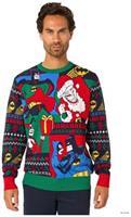 OppoSuits Adults' Knitted Sweaters Batman Christmas Sweater