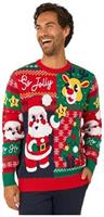 OppoSuits Adults' Knitted Sweaters Happy Claus Christmas Sweater