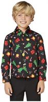 OppoSuits Boys' Shirts SHIRT LS Christmas Icons Black