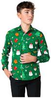 OppoSuits Teen Boys' Shirts SHIRT LS Festivity Green Teen boys
