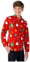 OppoSuits Teen Boys' Shirts SHIRT LS Festivity Red Teen boys