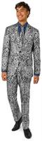 OppoSuits Men's Suits Silver Geo Star